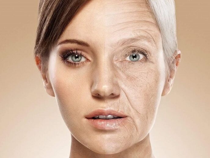 Δέρμα προσώπου πριν και μετά την αναζωογόνηση με λέιζερ